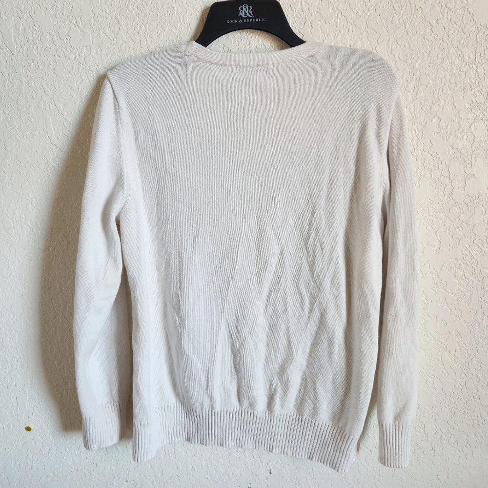 Vintage 90s Liz Claiborne Cotton Argyle Academia Sweater Size L⚘️HP⚘️ - Picture 2 of 8